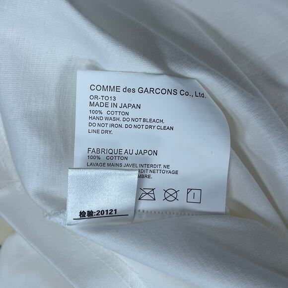 Comme des Garçons Play CDG Heart Logo White Tee T Shirt Size Large L B5 - Picture 3 of 5